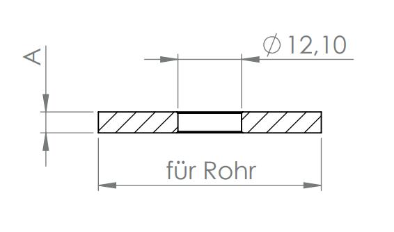 Edelstahl Rohrabschlussplatte flach, mit Bohrung, Vollmaterial, zum Aufschweißen, V2A