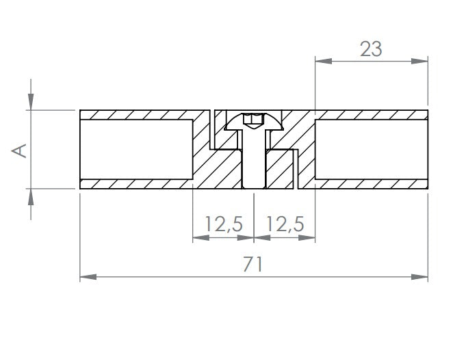 Vierkantstabverbinder mit Gelenk, zum Einkleben der Stäbe, verstellbar 0 - 95°, V2A