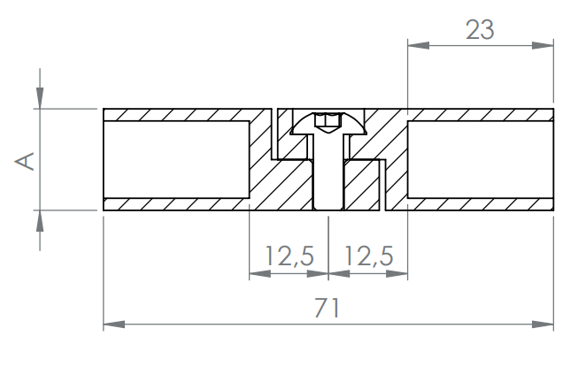 Vierkantstabverbinder mit Gelenk, zum Einkleben der Stäbe, verstellbar 0 - 95°, V2A
