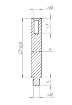 Stift Edelstahl, 1 x Außengewinde, 1 x Innengewinde, V2A