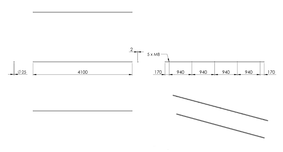 Zeichnung Laufschiene 4100 mm