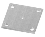 Ankerplatte quadratisch, 4x Langloch, Mittelbohrung Ø 12,5mm, S235JR