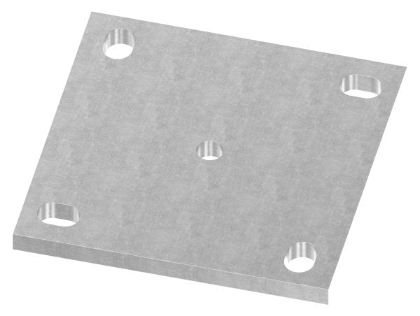 Ankerplatte quadratisch, 4x Langloch, Mittelbohrung Ø 12,5mm, S235JR
