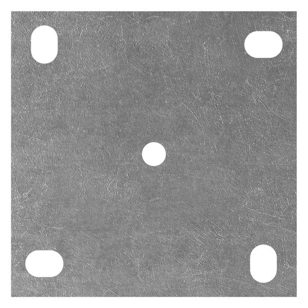Ankerplatte quadratisch, 4x Langloch, Mittelbohrung Ø 12,5mm, S235JR