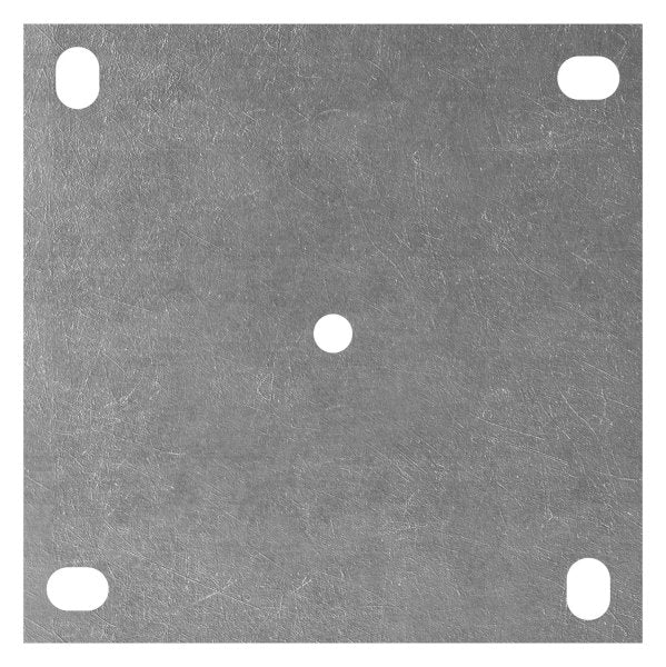 Ankerplatte quadratisch, 4x Langloch, Mittelbohrung Ø 12,5mm, S235JR