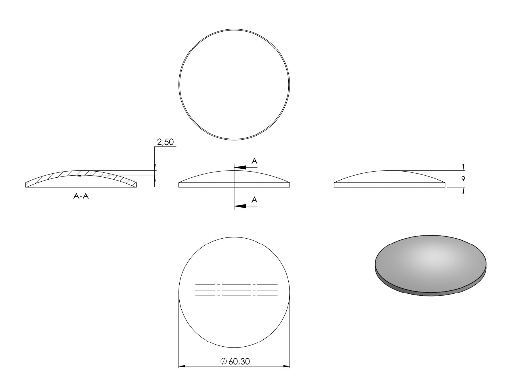 Zeichnung Rohrabschlussschale für Rohr Ø 60,3 mm