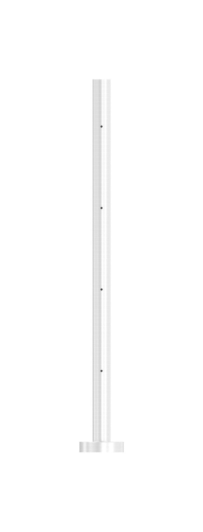 Edelstahlpfosten zur Bodenmontage, Länge 880mm, 4 x M6 Fließformgewinde, V2A