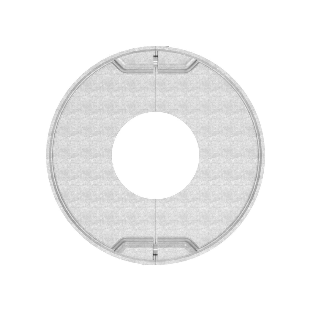 Edelstahl Abdeckrosette für Rundrohre, teilbar, mit Mittelbohrung, Rundschliff, V2A / V4A