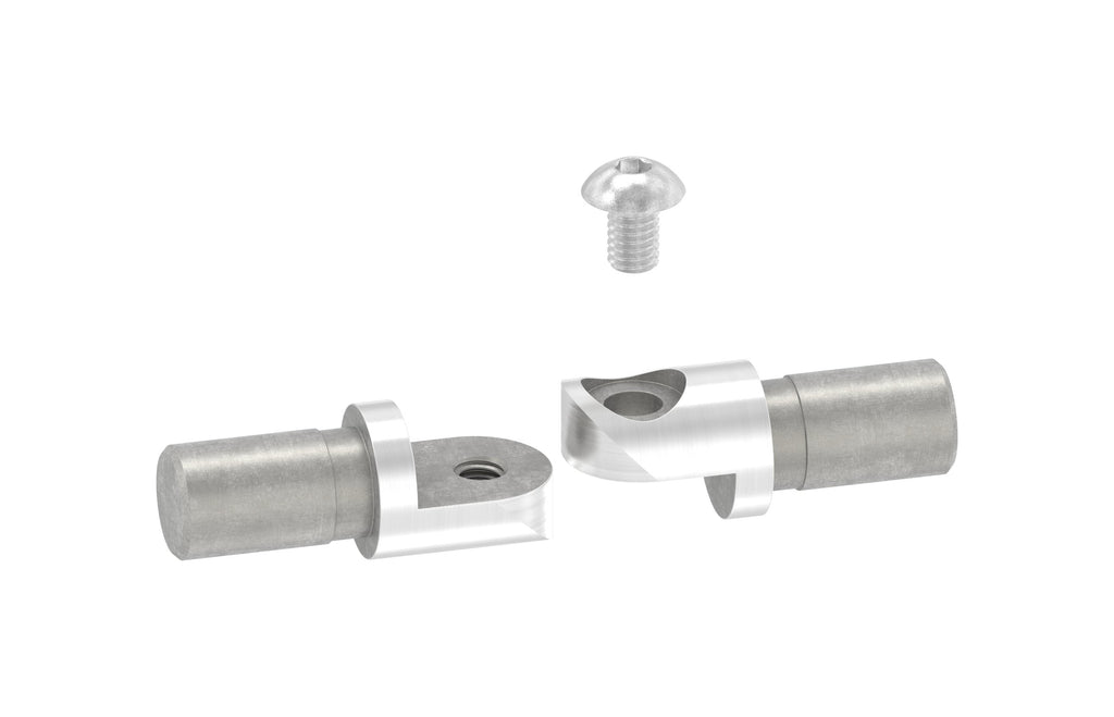 Rohrverbinder zum Stecken oder Kleben mit Gelenk, verstellbar 0 - 100°, für Rohr 12 x 1,5 mm, V2A
