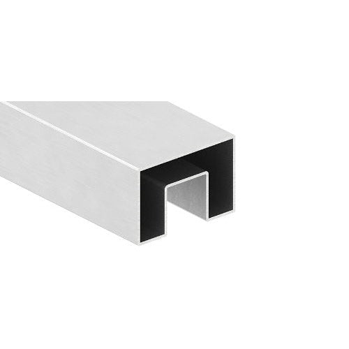 Edelstahl Rechteck-Nutrohr 60 x 60 x 1,5 mm, mit Nut 24 x 24 mm, V2A