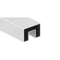 Edelstahl Rechteck-Nutrohr 60 x 60 x 1,5 mm, mit Nut 24 x 24 mm, V2A