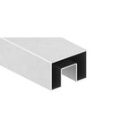 Edelstahl Rechteck-Nutrohr 60 x 60 x 1,5 mm, mit Nut 24 x 24 mm, V2A