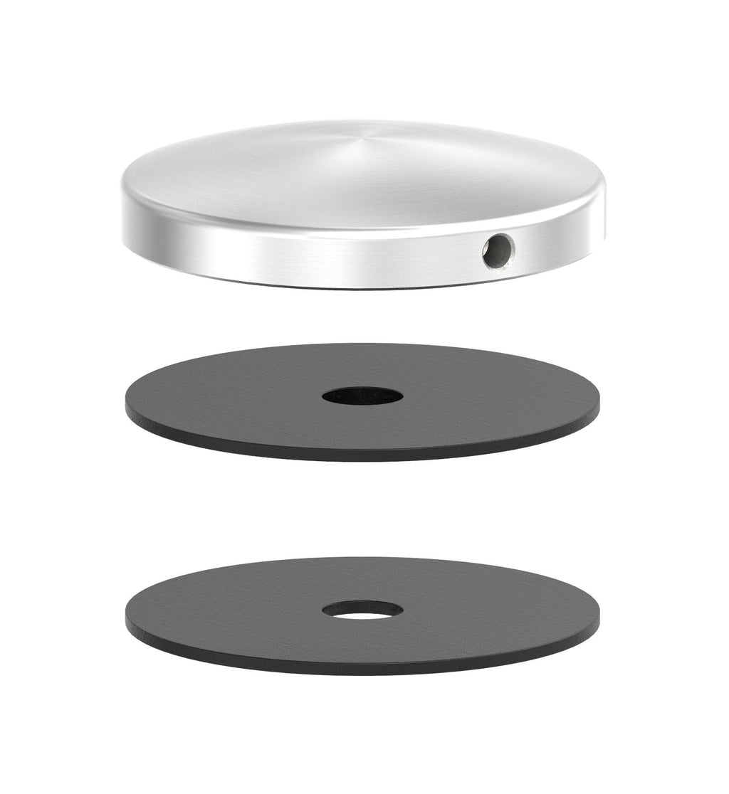 Glaspunkthalter Ø 72 mm selbst zusammenstellen, Oberteil inklusive Gummis, V2A