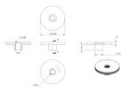 Zeichnung Rohrabschlussplatte mit Gewinde M10 für Rohr Ø 42,4 mm