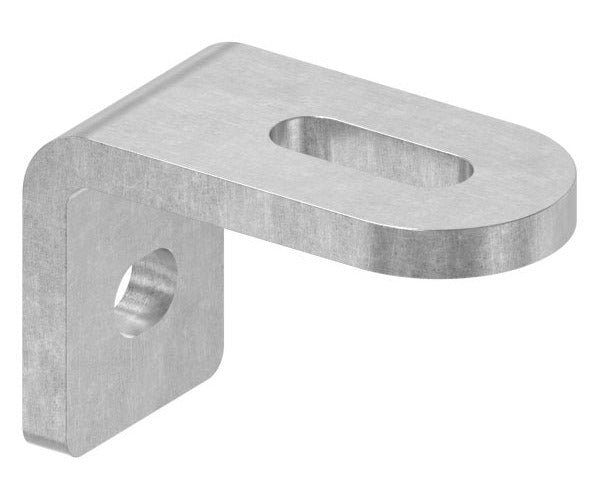 Winkel-Anschweißlasche, mit Langloch 25x9mm und 12x9mm, S235