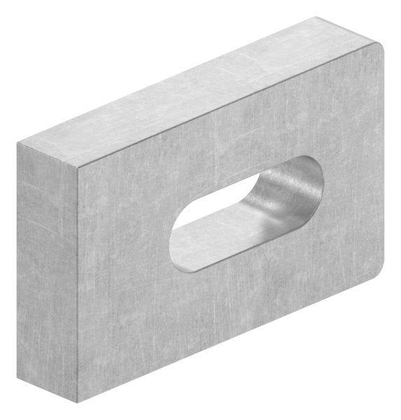Anschweißlasche eckig, Langloch 25x9mm, S235JR