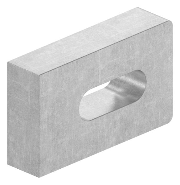Anschweißlasche eckig, Langloch 25x9mm, S235JR