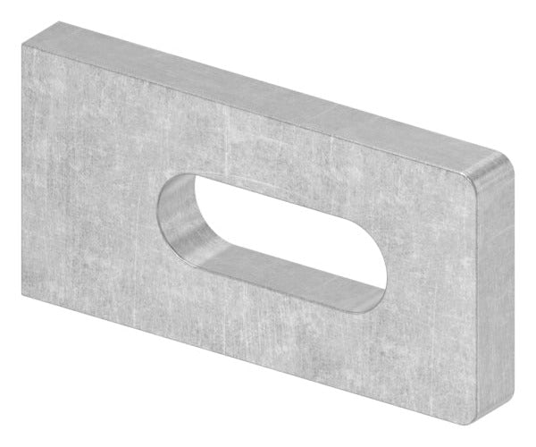 Anschweißlasche eckig, Langloch 25x9mm, S235JR