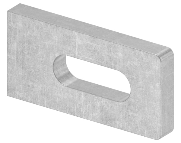 Anschweißlasche eckig, Langloch 25x9mm, S235JR
