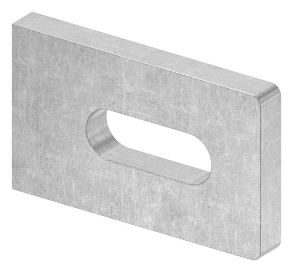 Anschweißlasche eckig, Langloch 25x9mm, S235JR