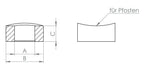 Formanschluss gerade, für Pfosten mit Ø 42,4 mm, V2A