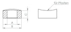 Formanschluss gerade, für Pfosten mit Ø 42,4 mm, V2A