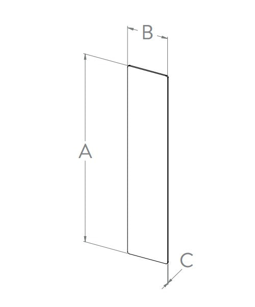 Endkappe zum Aufkleben für Alu-Profil eleganza STRONG, Holmlast 0.5 -3.0kN, seitliche Montage