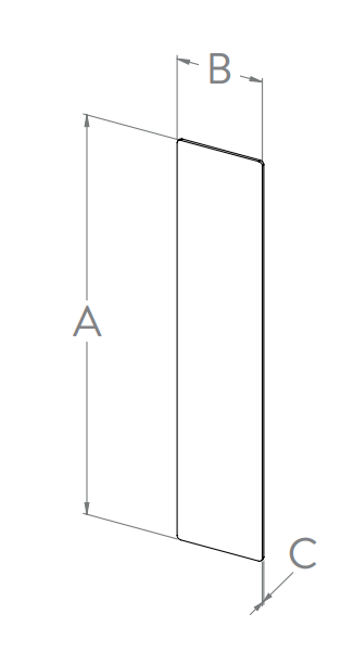 Endkappe zum Aufkleben für Alu-Profil eleganza STRONG, Holmlast 0.5 -3.0kN, seitliche Montage