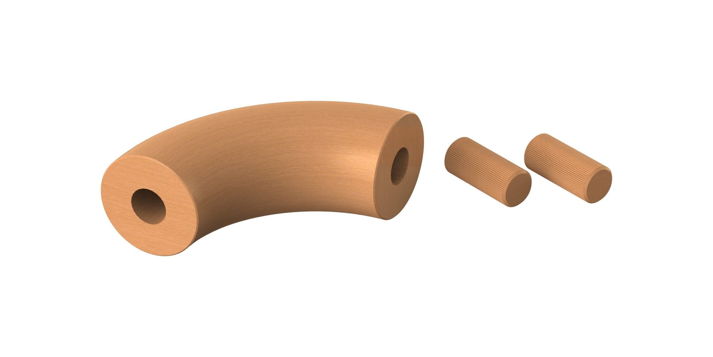 90° Bogen für Holzhandlauf Buche,  Ø 42 mm, geschliffen und lackiert, für den Innenbereich