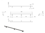 Handlauf montagefertig, Länge 1800 mm, mit 3 Handlaufhaltern und Endkappen, V2A