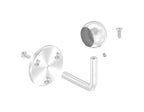 verschraubter Handlaufhalter mit Kugelring, zum Durchschieben des Handlaufs, V2A