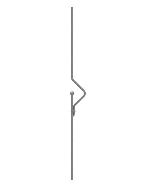 Designstab aus Ø 12mm mit Kugel Ø 25mm, H: 1000mm, S235