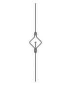 Designstab aus Ø 12mm mit Kugel Ø 25mm, doppelt, H: 1000mm, S235