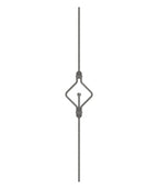 Designstab aus Ø 12mm mit Kugel Ø 25mm, doppelt, H: 1000mm, S235