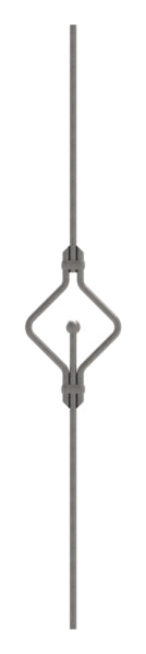 Designstab aus Ø 12mm mit Kugel Ø 25mm, doppelt, H: 1000mm, S235