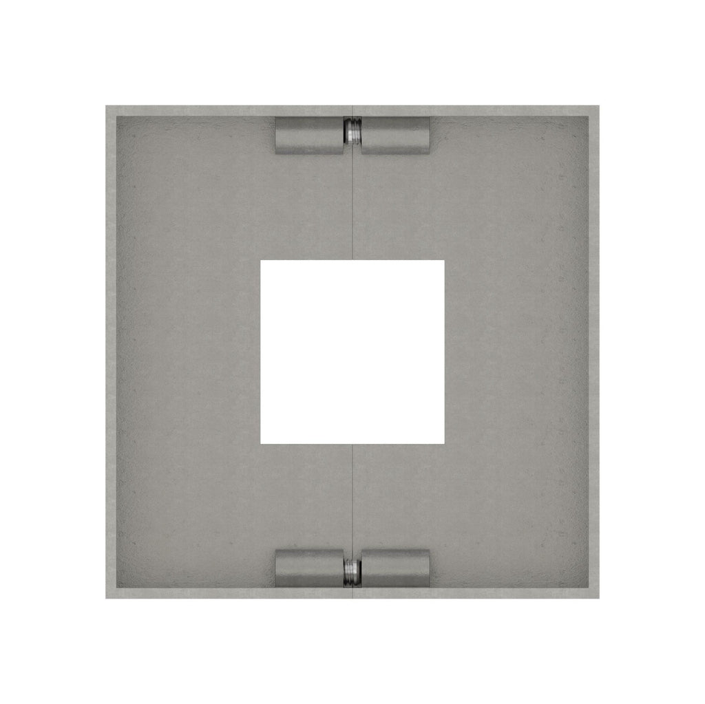 Edelstahl Abdeckrosette für Quadratrohre, teilbar, mit Mittelbohrung, Längsschliff, V2A / V4A