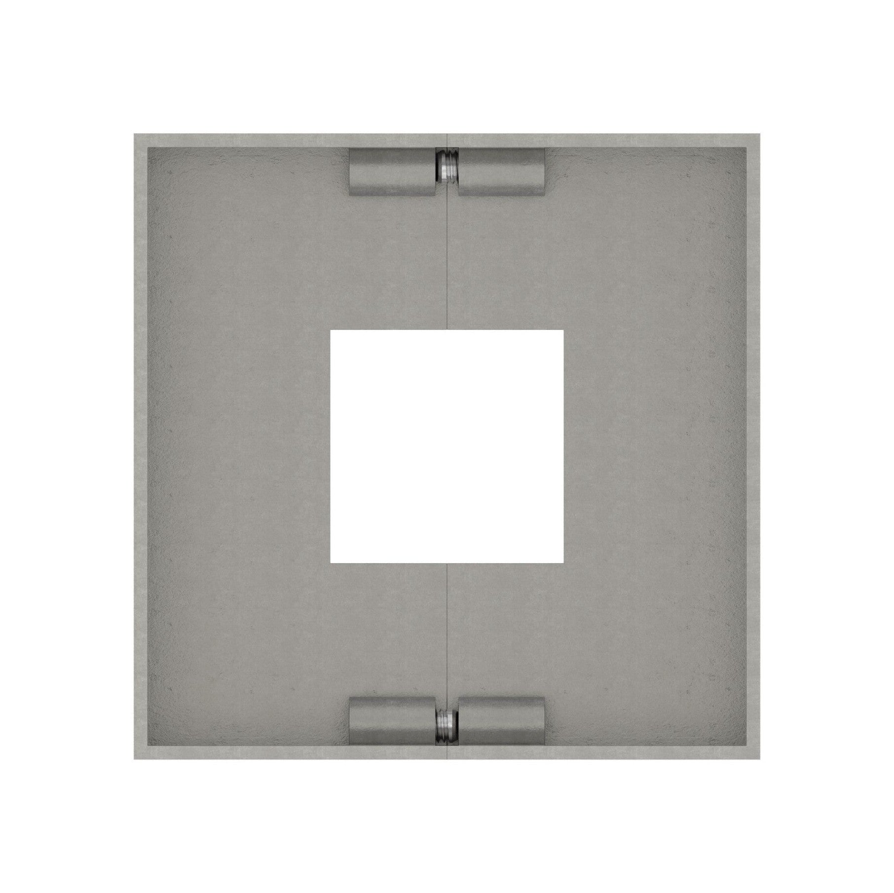 Edelstahl Abdeckrosette für Quadratrohre, teilbar, mit Mittelbohrung, Längsschliff, V2A / V4A