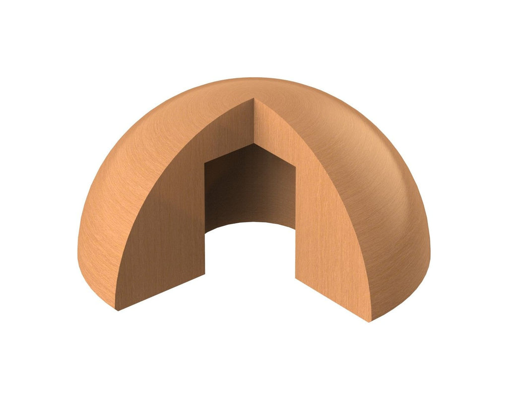 Endstück halbrund für Holzhandlauf, Ø 42 mm, geschliffen und lackiert, für den Innenbereich
