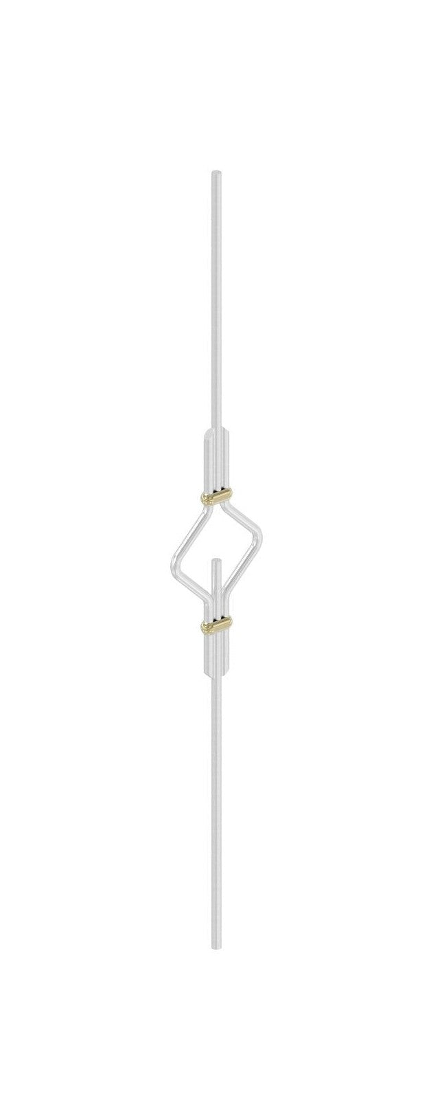 Zierstab mit Goldbund, für Zierelement mit Sackloch, Länge 1000 mm, V2A