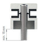 Glaspunkthalter Ø 30 mm selbst zusammenstellen, Oberteil inklusive Gummis, V2A