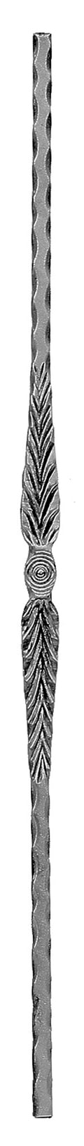 Zierstab 12x12mm, geschmiedet, H: 950mm, 1x Zierteil: mittig