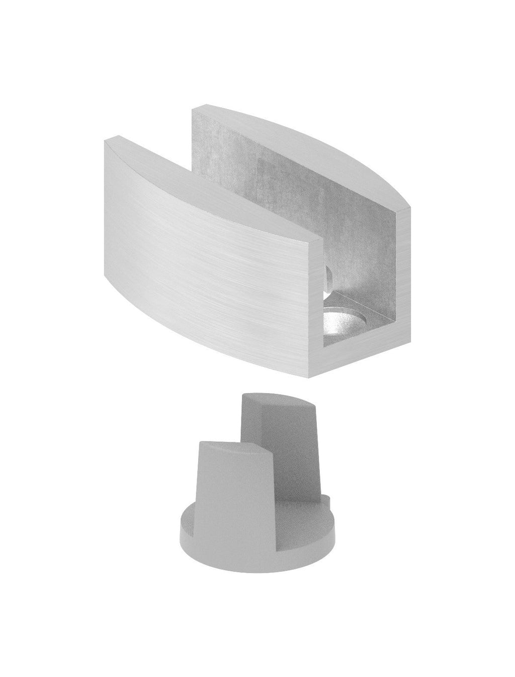 Bodenführung für Glasschiebetür, einstellbar, V2A
