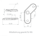 Handlaufanschlussplatte 135°, zum Vernieten / zum Verschrauben, V2A / V4A