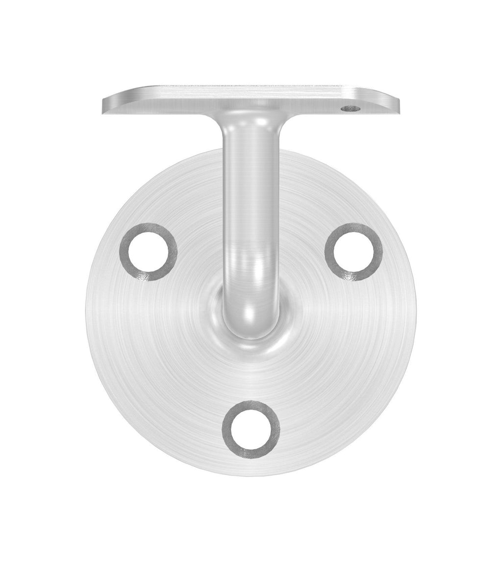 verschweißter Handlaufhalter mit Anschlussplatte, zum Anschrauben / Vernieten des Handlaufs, V2A