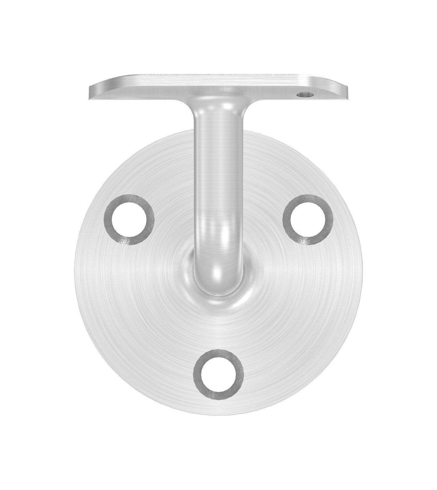 verschweißter Handlaufhalter mit Anschlussplatte, zum Anschrauben / Vernieten des Handlaufs, V2A