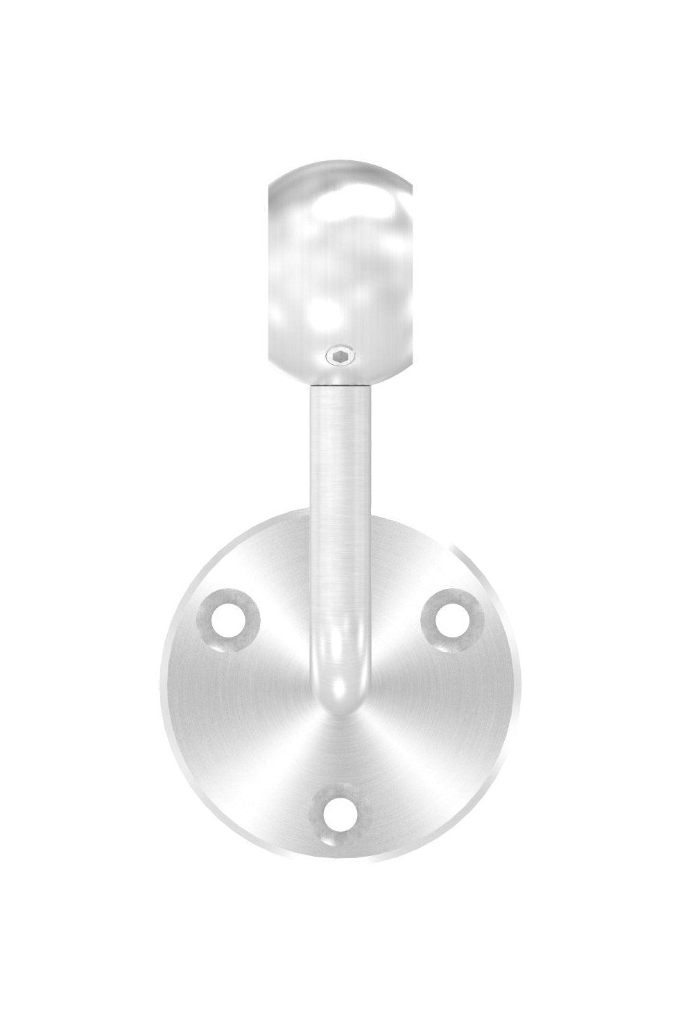 verschraubter Handlaufhalter mit Kugelring, zum Durchschieben des Handlaufs, V2A