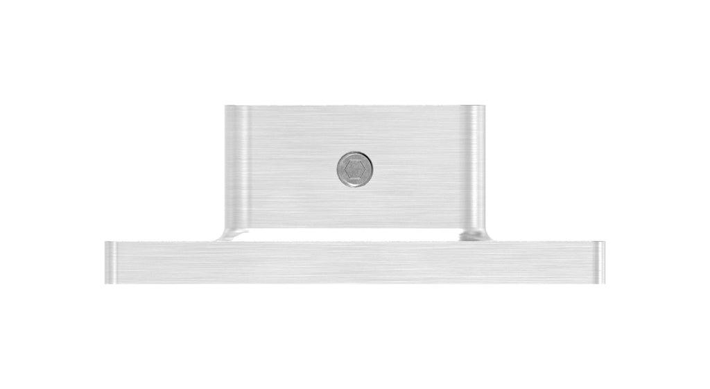 Edelstahl Wand- und Bodenanker, zum Festklemmen, mit Madenschraube und 4 Bohrungen, V2A / V4A