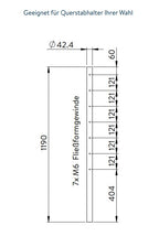 Edelstahlpfosten, mit 7 x M6 Fließformgewinde einseitig (z.B. für Querstabhalter), V2A