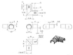 Zeichnung Eckbogen für Nutrohr Ø 42,4 mm