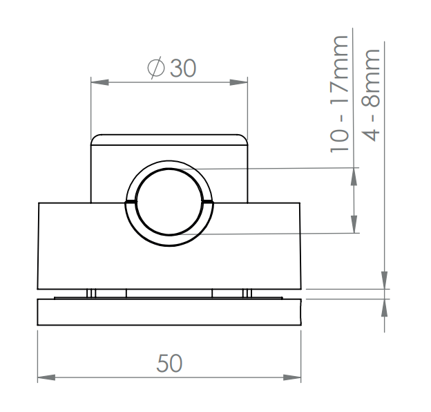 BRENK-fix® Kunststoffhalter Ø 50 mm, für Rundstäbe